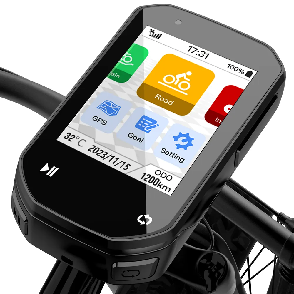Colour IP67 للماء الذكية GPS الدراجة دراجة دراجة نارية الملاح الكمبيوتر تتبع صالة الألعاب الرياضية ممارسة الجسم أجهزة الدراجات WIFI