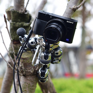 Mini trépied flexible <span class=keywords><strong>en</strong></span> métal avec support universel pour appareil photo numérique, capacité de charge de 2 kg, niveau à bulle et verrouillage à bascule - Product Image 1