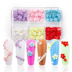 Acrylic Flower Nail Art Decoration Mixed Diy Kawaii Nail Charms Resin 3d Charms Hand Made Flowers For Nails