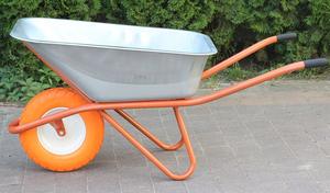 Carretilla de Jardín de Acero Reforzado de 100L, Color Naranja, para Construcción, con Rueda de Poliuretano, Venta al por Mayor - Product Image 3