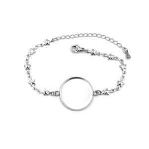INTODIY 20mm in acciaio inox braccialetto Base bracciale vuoto risultati vassoio fai da te supporto disco bracciale semilavorati catena - Product Image 2