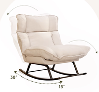Fauteuil Poire de Luxe Scandinave, Inclinable et Extensible pour Adulte, Chaise Longue de Balcon, Salon ou Fauteuil à Bascule Détente