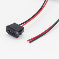 Câble de charge USB-C femelle à PH2.0 2P à fils ouverts pour montage sur panneau, port de chargeur personnalisé