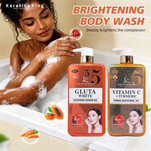 Gel Douche Éclaircissant Vitamine C + Curcuma avec Acide Férulique & Rétinol pour Adultes - Lavant Corporel Exfoliant pour un Éclat Naturel de la Peau - Product Image 2
