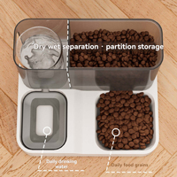 Distributeur automatique 2-en-1 pratique grande capacité pour nourriture et eau pour chat avec fonction anti-bave