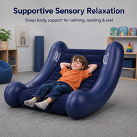 Fauteuil à bascule sensoriel gonflable pour enfants avec siège en PVC floqué côtelé et côtés hauts pour marque privée