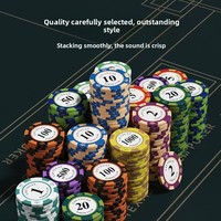 Jetons de poker multicolores en argile lavable de 13,5 g (40x3,3 mm) pour le mahjong, les jeux de cartes et les paris