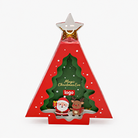 Boîte de calendrier de l'avent personnalisée avec papier rigide écologique, design en forme de sapin de Noël et compartiments cadeaux imprimés