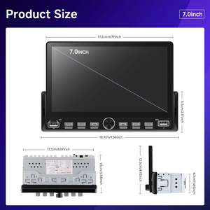 Reproductor MP5 para Auto Podofo de 7 Pulgadas 1 Din HD con Teclas de Piano, USB/Tipo-C/BT, Autoradio Universal, Compatible con Carplay/Android Auto/YouTube Inalámbrico - Product Image 5