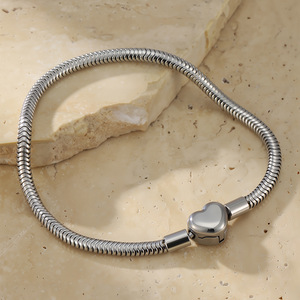 <span class=keywords><strong>Pulsera</strong></span> de Hueso de <span class=keywords><strong>Serpiente</strong></span> Brillante Personalizada, Chapada en Oro de 18K, Resistente al Agua, de Acero Inoxidable, para Parejas, DIY - Product Image 3