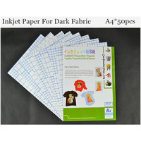 YUAN TENG (A4*50pcs) Papier transfert thermique à encre blanche pour t-shirts en coton, vêtements, lavable, impression numérique haute température