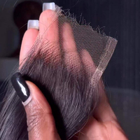 Fermeture en dentelle HD 2x6 à ondulations lâches avec dentelle suisse transparente légère, pré-épilée avec une ligne de cheveux naturelle et des cheveux de bébé