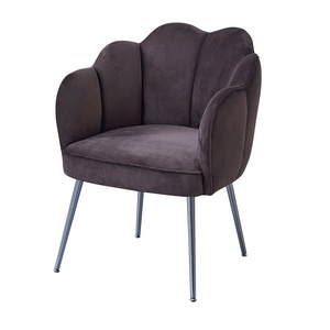 American popolare fiore sedia da pranzo con gambe in acciaio argento <span class=keywords><strong>antracite</strong></span> velluto carbone per ristorante - Product Image 1