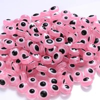 Manik-manik Resin JC 6/8/10mm 50 buah/kantong Aksesoris Manik-manik Lepas Grosir Multi Warna Manik-manik Mata Iblis Buatan Tangan