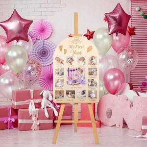 Kit de recuerdo de primer año de bebé personalizado marco de fotos de madera Pantalla de memoria recién nacido marco de fotos niños marco de fotos - Product Image 4