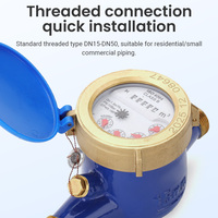 Compteur d'eau mécanique multi-jets à sec en laiton ISO4064 DN20 R80 pour eau potable