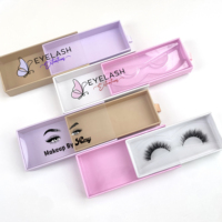 Vente en gros Boîte d'emballage de cils Boîte à cils en vison Boîte personnalisée avec logo personnalisé Boîte à cils rectangulaire nue
