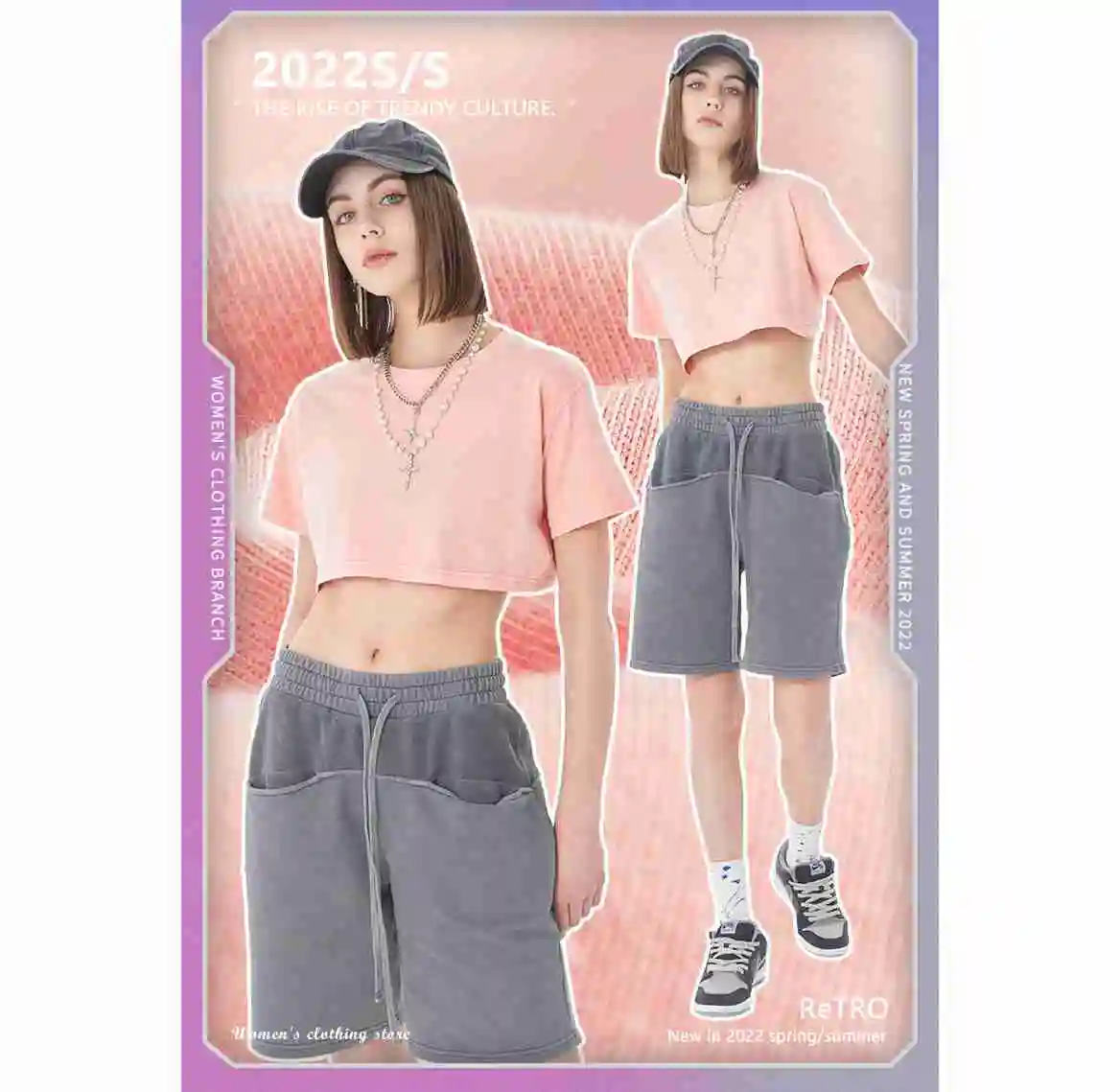 2022 spring and summer new style old pure desire sweet and cool hot girl hip-hop sexy cropped navel women's short T-shirt