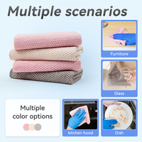 Chiffon de nettoyage en microfibre OEM à marque privée 300 GSM 30x30cm, serviettes de cuisine absorbantes réutilisables à séchage rapide pour la vaisselle