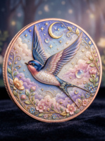 Pièce de monnaie en cuivre pur 999 de 5 oz, plaquée, ronde, couleur UV, série animale en relief, édition collector 3D haute définition