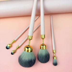 Ensemble de pinceaux de maquillage 2 grands 3 petits tubes de pinceaux en plastique avec <span class=keywords><strong>surface</strong></span> de sérigraphie pour pinceau ombre à paupières - Product Image 4
