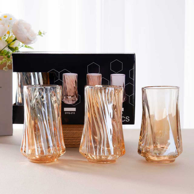 Factory Direct Premium Glass Tumblers 270ml Decorative Water Glasses Colorful for Set Business Gifts Restaurant Use BPA
