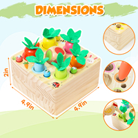 Jeu d'attraction Montessori en bois pour la capture de vers et la récolte de carottes, avec adsorption, pour la petite enfance