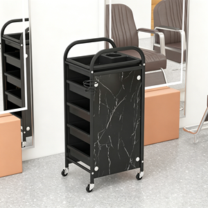 Multi Layer Hair Salon Trolley Cart with <b>Wheels</b> for Barber Shop Beauty Storage Rack Salon Furniture Minimalist Design Easy Movin - Product Image 6