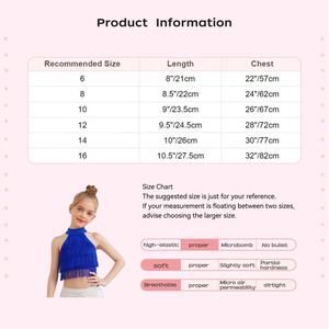 6-16 Kids Girls Salsa Latin Dance Costume <b>Fringe</b> Crop <b>Top</b> Vest Salsa Lyrical Competitions Recitals Ballroom Practice Wholesale - Product Image 6
