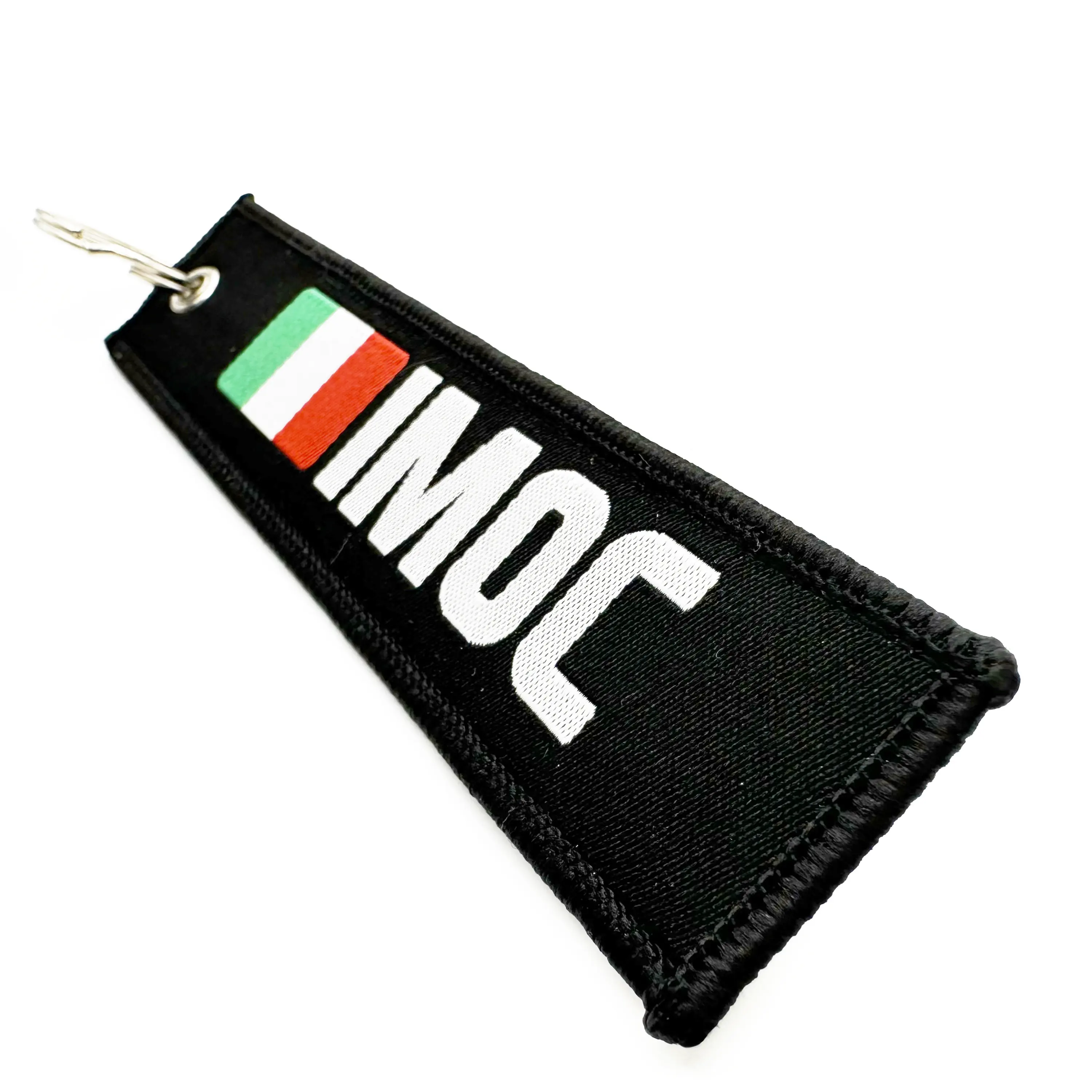 Promotional Gifts Custom Cheap Flight Jet Tag Chain Fabric Embroidery Motorcycle Car Keychains Woven Keychain