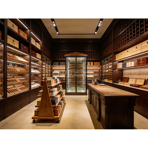 Humidor para Cigarros con Estantes <span class=keywords><strong>de</strong></span> Cedro Español, Humidor <span class=keywords><strong>de</strong></span> Doble Puerta para Exhibición <span class=keywords><strong>de</strong></span> Cigarros - Product Image 5