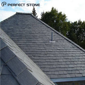 Tejas de <span class=keywords><strong>Pizarra</strong></span> Negra Natural Impermeables para Villas, Tejas de <span class=keywords><strong>Pizarra</strong></span> Duraderas de Alta Calidad para Techos Residenciales y Comerciales - Product Image 1