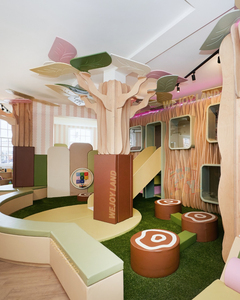 Équipement de terrain de jeu intérieur sur <span class=keywords><strong>le</strong></span> thème de la forêt, équipement de jeu souple en bois, aire de jeux souple commerciale personnalisée pour les garderies - Product Image 1