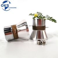 Transduser Piezo Ultrasonik Berbagai Daya 60w 100w 25khz Sensor untuk Mesin Pembersih