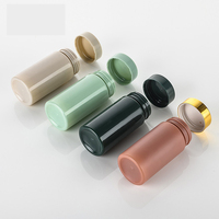 Bouteille en plastique PET cylindrique de 150 ml sans BPA, couleur personnalisée, avec bouchon à vis pour contenants de lotion cosmétique et de produits de santé