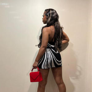 Ensemble élégant de veste à col montant et jupe courte avec couleur contrastée et tissage <span class=keywords><strong>Mao</strong></span> pour femmes - Product Image 1