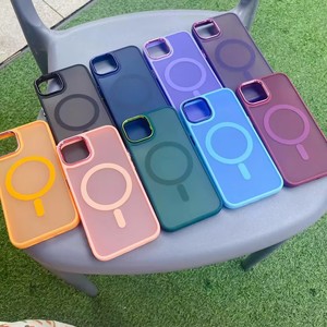 Cover Magnetica per Cellulare, Custodia Opaca in PC con Sensore di Colore Solido per <span class=keywords><strong>iPhone</strong></span> 11 12 <span class=keywords><strong>13</strong></span> 14 15 16 17 Plus Pro Max - Product Image 1