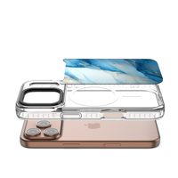 Étui de protection pour téléphone personnalisé de luxe en TPU+PC avec anneau magnétique, antichoc, compatible avec la charge sans fil pour 17 16 Pro Max