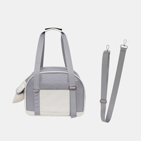 Sac de transport pliable et portable pour animaux de compagnie – Sac à dos d'été pour chat et chien, respirant avec maille et fermeture éclair, motif uni