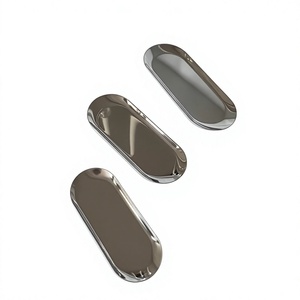 Ensemble de 3 plateaux à fruits en acier inoxydable couleur argent pour desserts, dattes, confiseries, du fabricant Home Arts - Product Image 1
