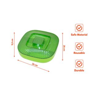 Square PP Plastic Eco-Friendly 5mm Thick Food Storage Box 26x26x9.5cm Reusable Durable BPA Free Kitchen Storage Container - Product Image 6