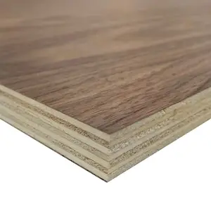 Trung Quốc màu đen đỏ Walnut Veneer ván ép tấm 4x8 cho tủ làm