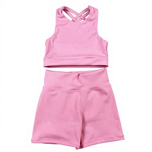 DH OEM Boutique Ropa Deportiva para Niñas, Pantalones Cortos de Ciclismo para Niñas Pequeñas, Conjuntos de Yoga con Bolsillo - Product Image 1