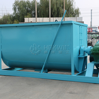 Mélangeur d'engrais horizontal automatique HOKWIN avec moteur DC, roulement à engrenages, construction en acier au carbone, haute capacité pour produits chimiques industriels