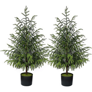 Mini arbre <span class=keywords><strong>de</strong></span> Noël en toile <span class=keywords><strong>de</strong></span> jute avec branches enneigées et ornements pour décor <span class=keywords><strong>de</strong></span> vacances <span class=keywords><strong>de</strong></span> table - Product Image 5