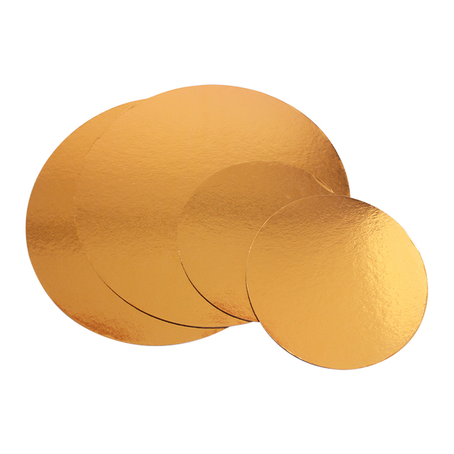 Custom Round Rectangle Square Golden Grey Board Corrugated Waved Edge Cake Packaging Pad