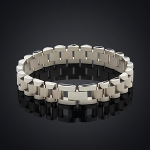 Stainless Steel Link Chain <b>Bracelet</b> Geometric Magnetic Closure Wristband Unisex Fashion Jewelry Gift - Product Image 3