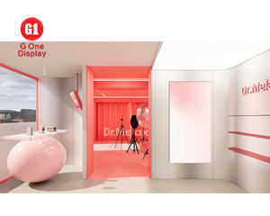 ชั้นวางเครื่องสำอางติดผนังไม้สั่งทำพิเศษ ชั้นวางโชว์สินค้าบูติก สำหรับร้านค้าปลีกเครื่องสำอาง การออกแบบตกแต่งภายใน - Product Image 4