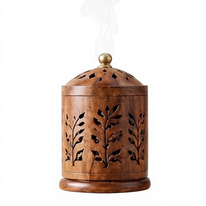 Soporte para Conos de Incienso de Madera Natural, Quemador Cilíndrico Tallado en Forma de Hoja, Recolector de Ceniza, Decoración para el Hogar, Proveedor - Product Image 1
