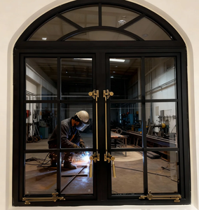 Finestra in Acciaio Saldato Fatta a Mano con Telaio in Acciaio a Taglio Termico, <span class=keywords><strong>Profili</strong></span> Sottili, Vetro Isolante a Doppio Vetro, Stile Francese per Villa, Certificazione CE - Product Image 1